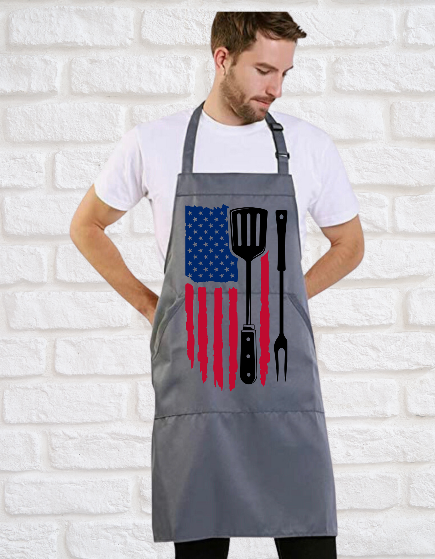 Grey Graphic Aprons