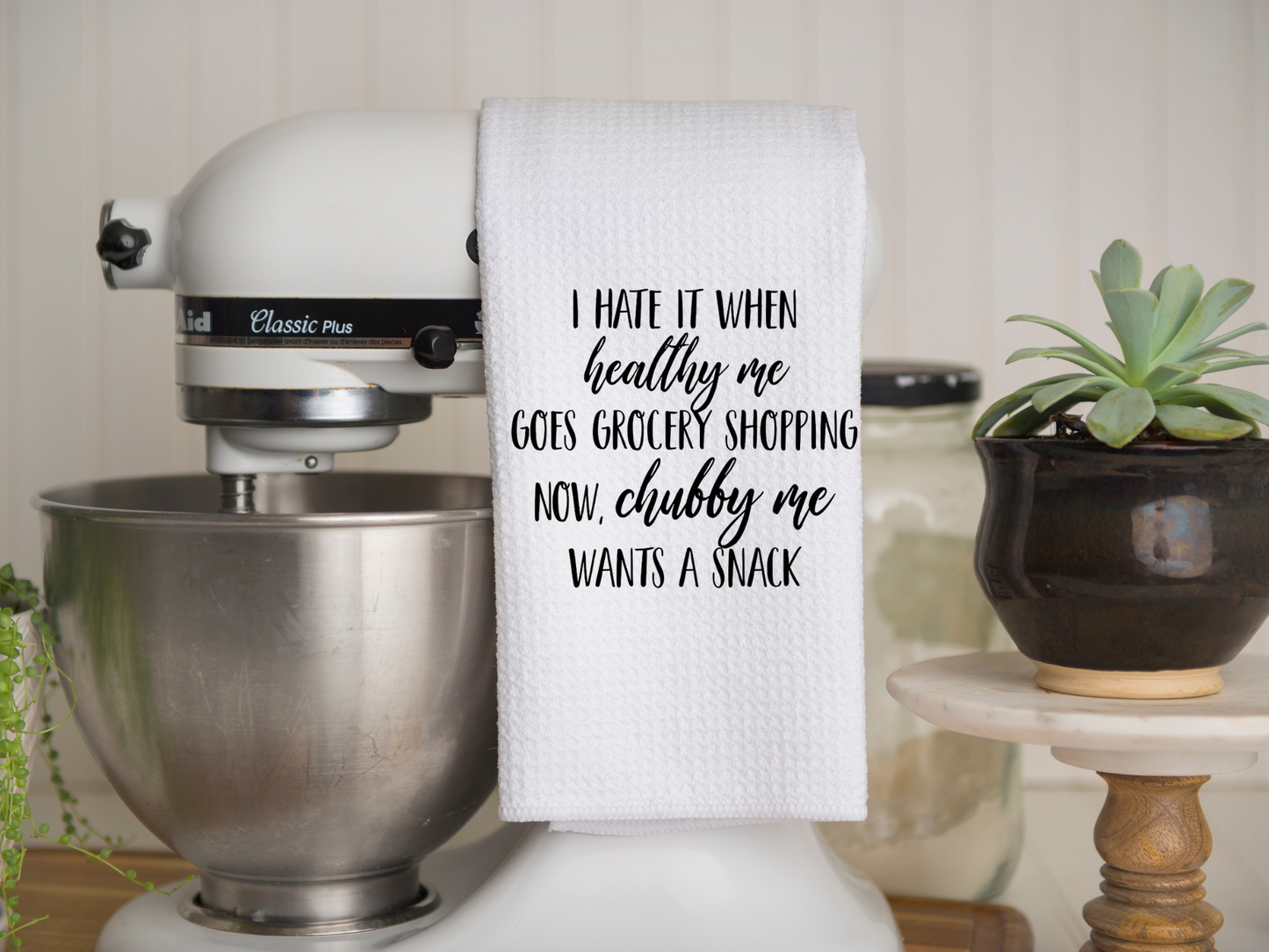When Healthy Me Goes Shopping Kitchen Towel