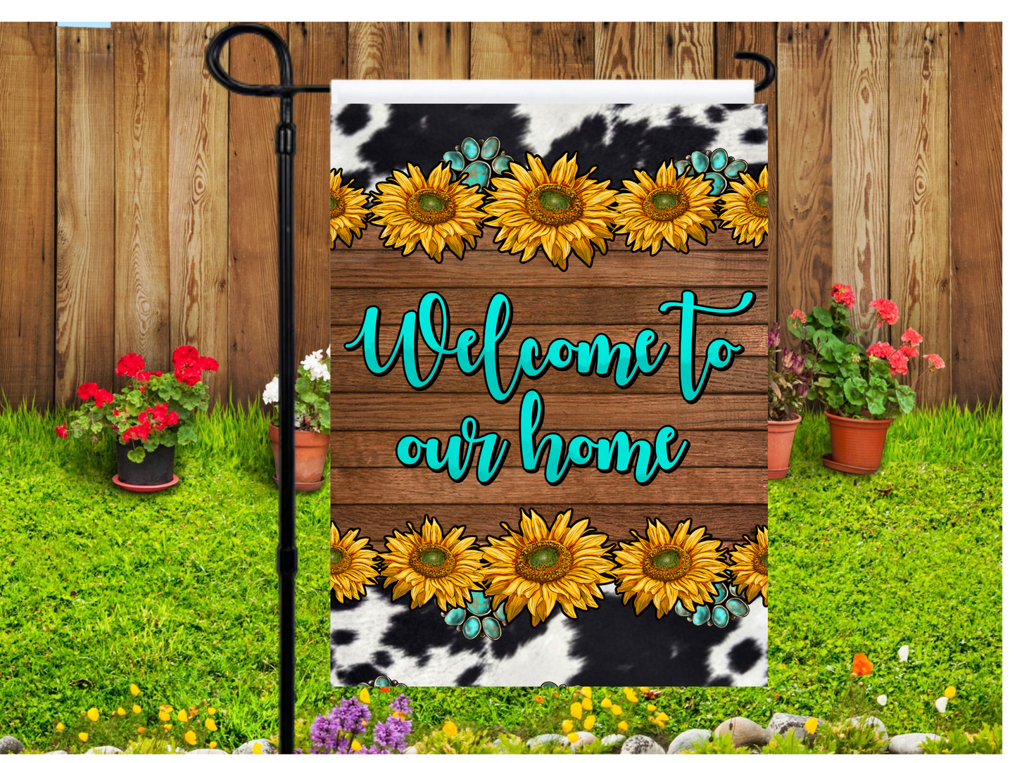 Welcome to Our Home Sunfllower Garden Flag