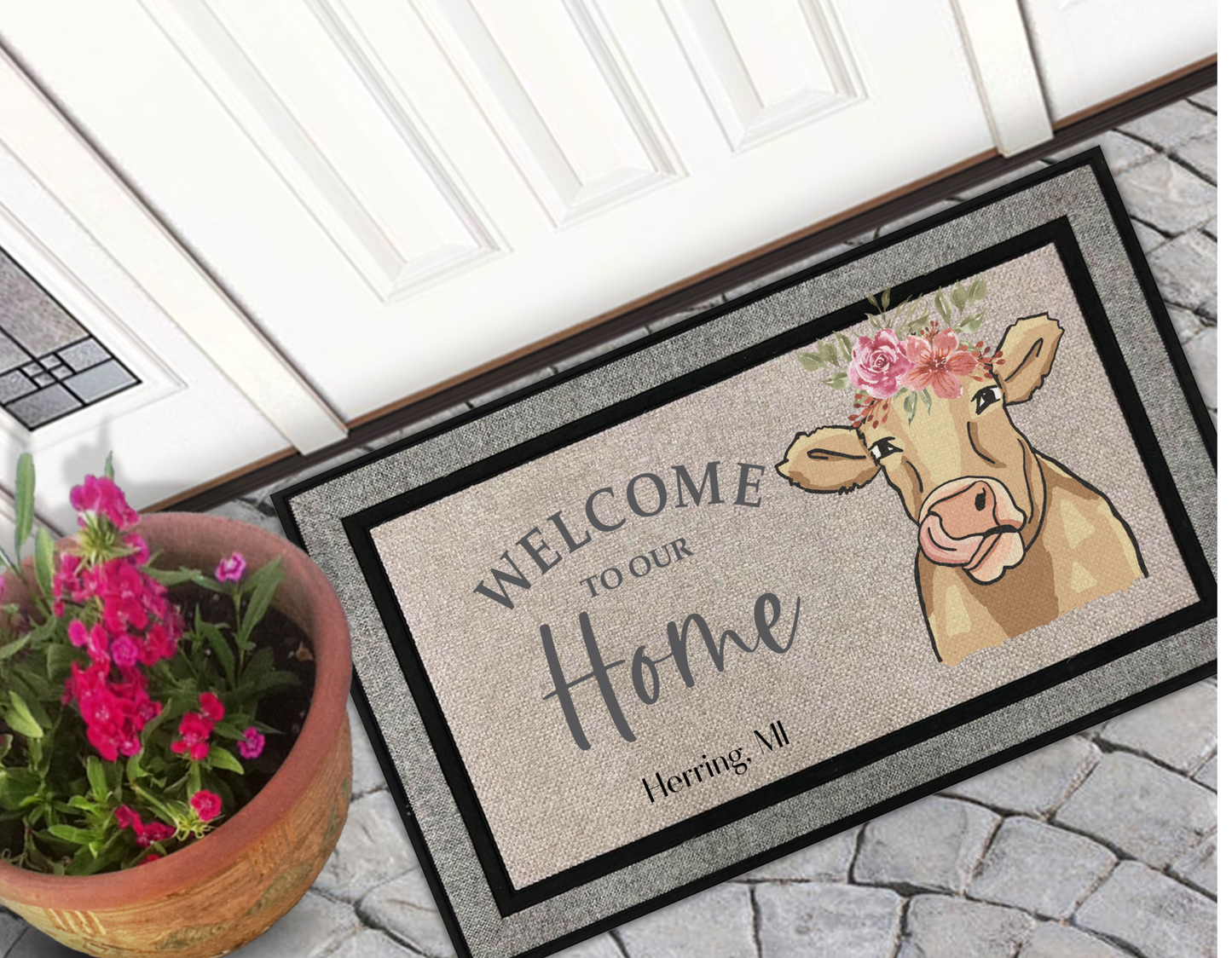 Welcome Cow Doormat