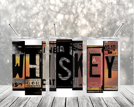 Whiskey License Plate Tumbler