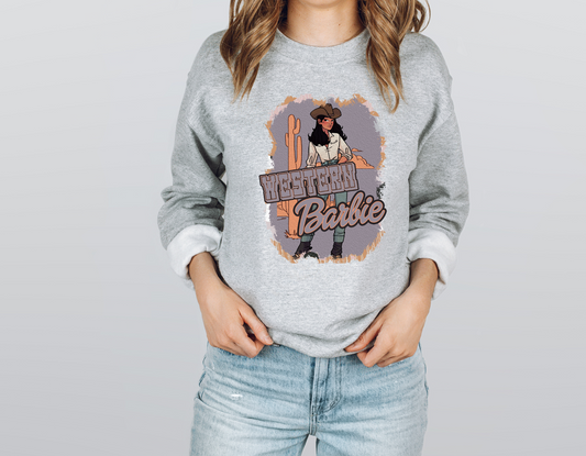 Western Barbie Crew Sweatshirt