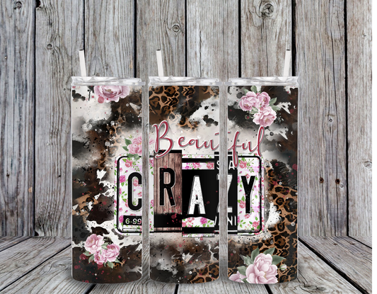 Beautiful Crazy Floral 20 oz Skinny Tumbler