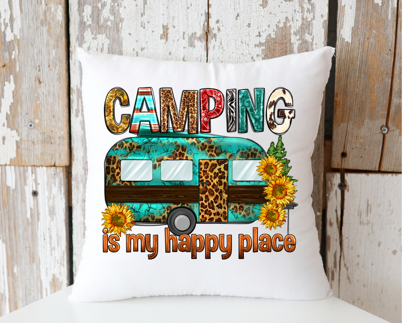 Camping is My Happy Place Pillow