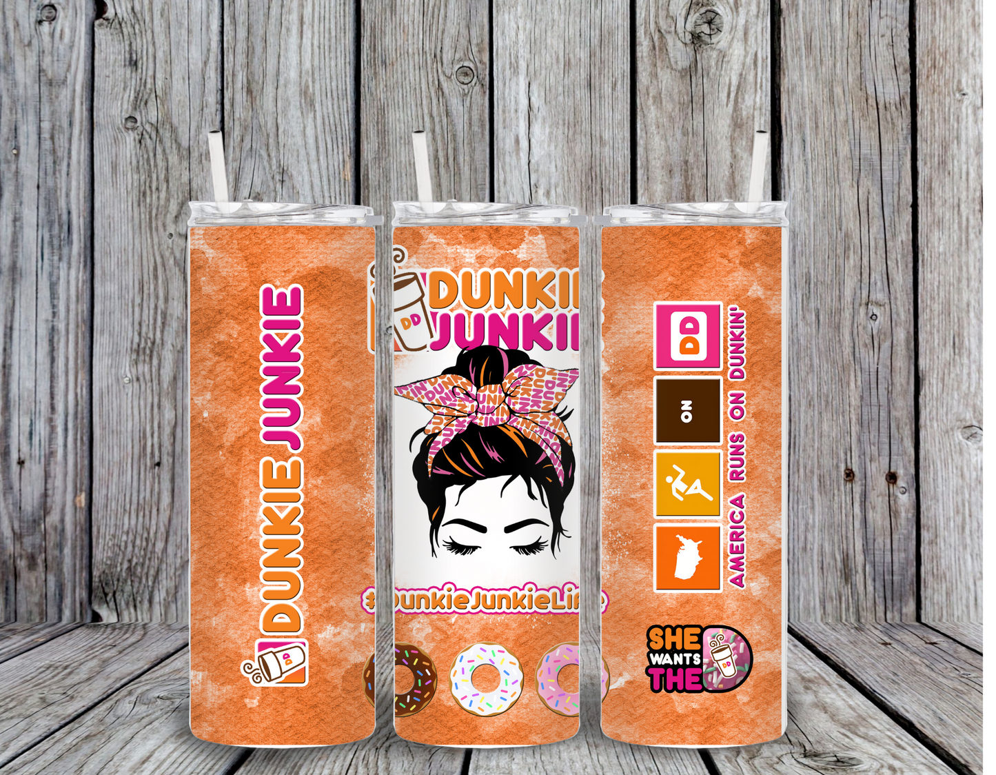 Dunkie Junkie 20 oz Skinny Tumbler