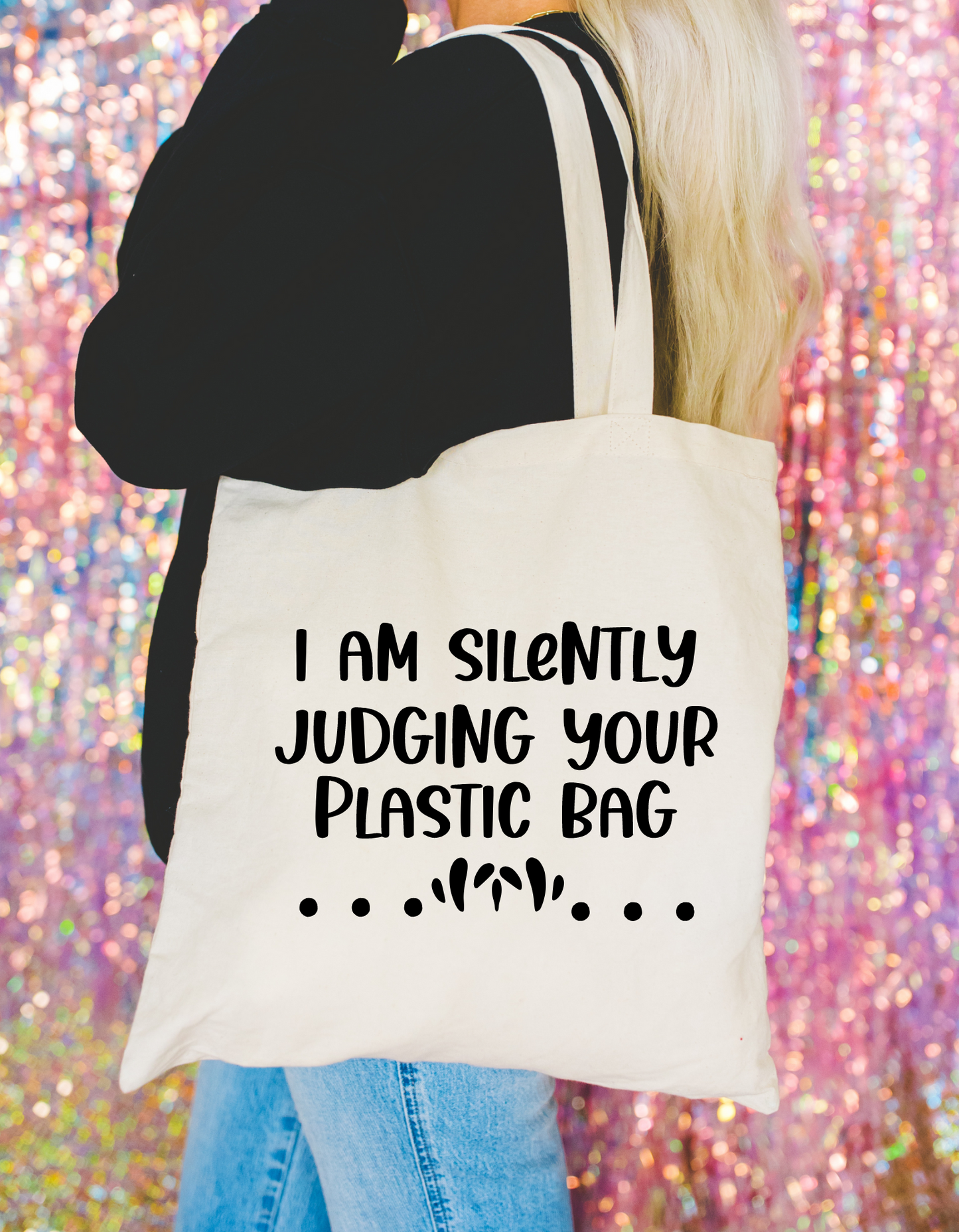 Silently Judging Your Plastic Bag Tote Bag