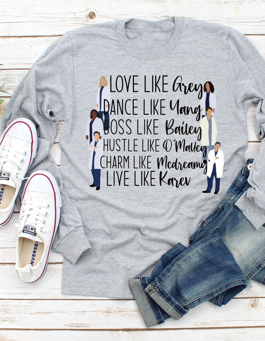 Love like Grey Long Sleeve T Shirt