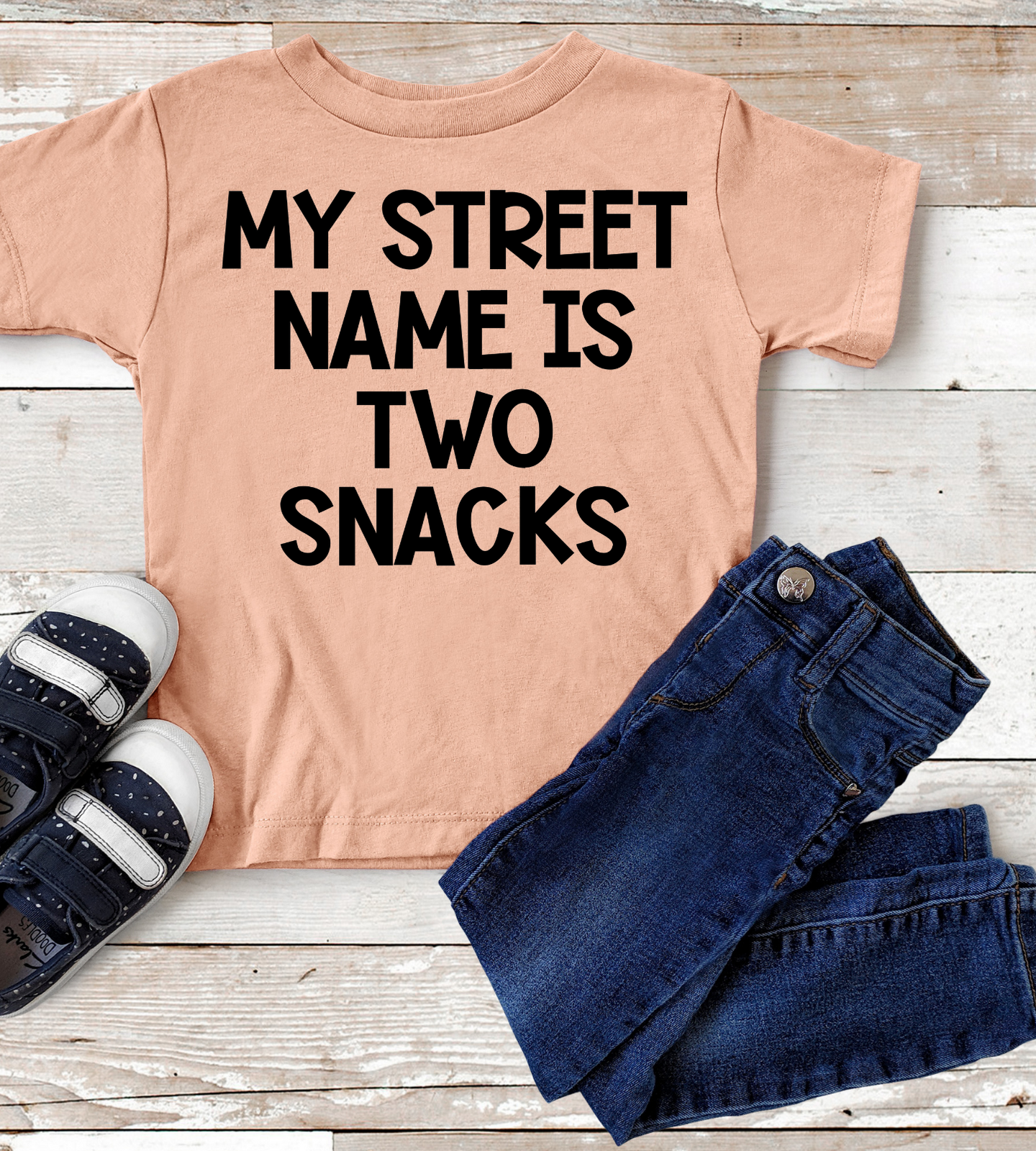 My Street Name is Two Snacks Youth Tee