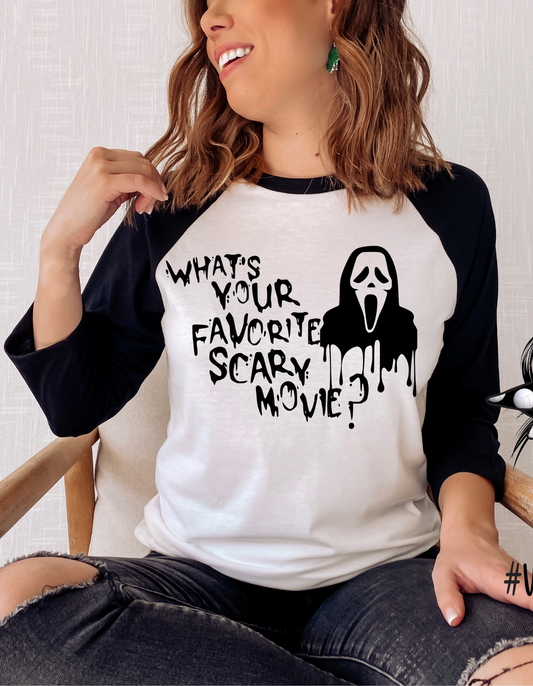 Whats Your Favorite Scary Movie? Baseball T Shirt