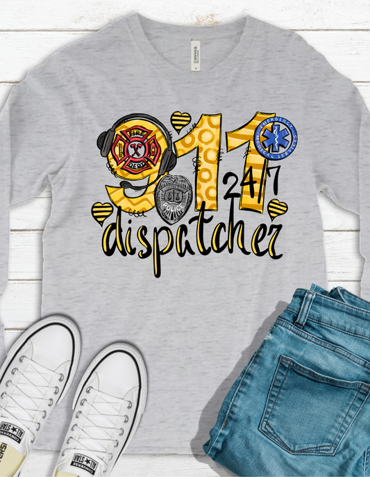 911 Dispatcher 24/7 Long Sleeve TShirt