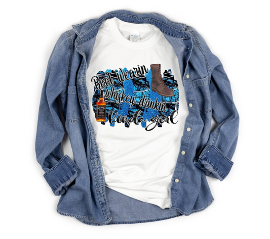 Boot Wearin Whiskey Drinkin Kinda Girl TShirt