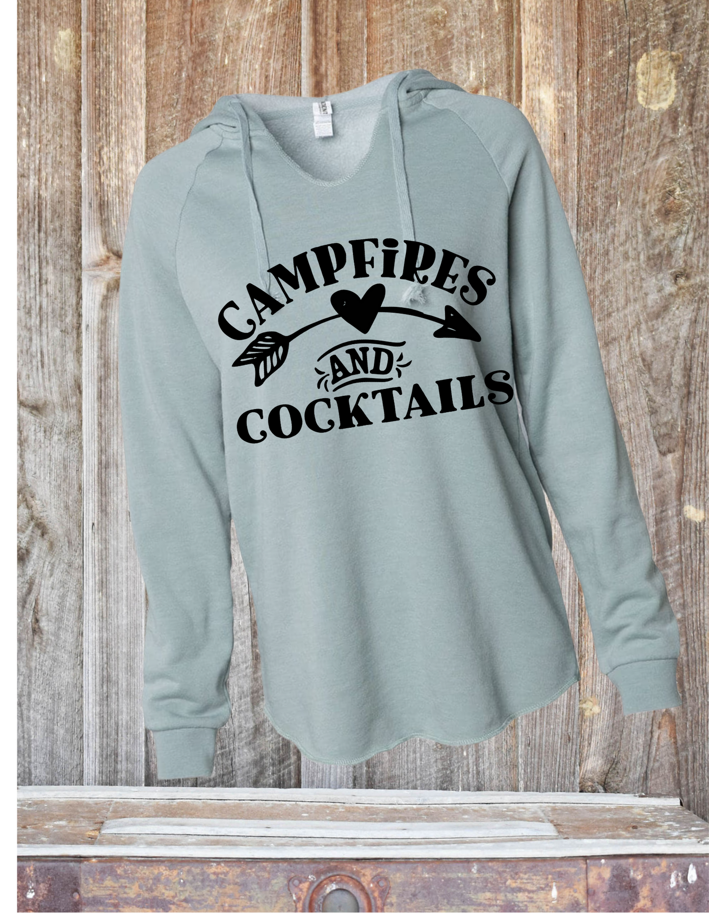 Campfire & Cocktails Vintage V Neck Sweatshirt