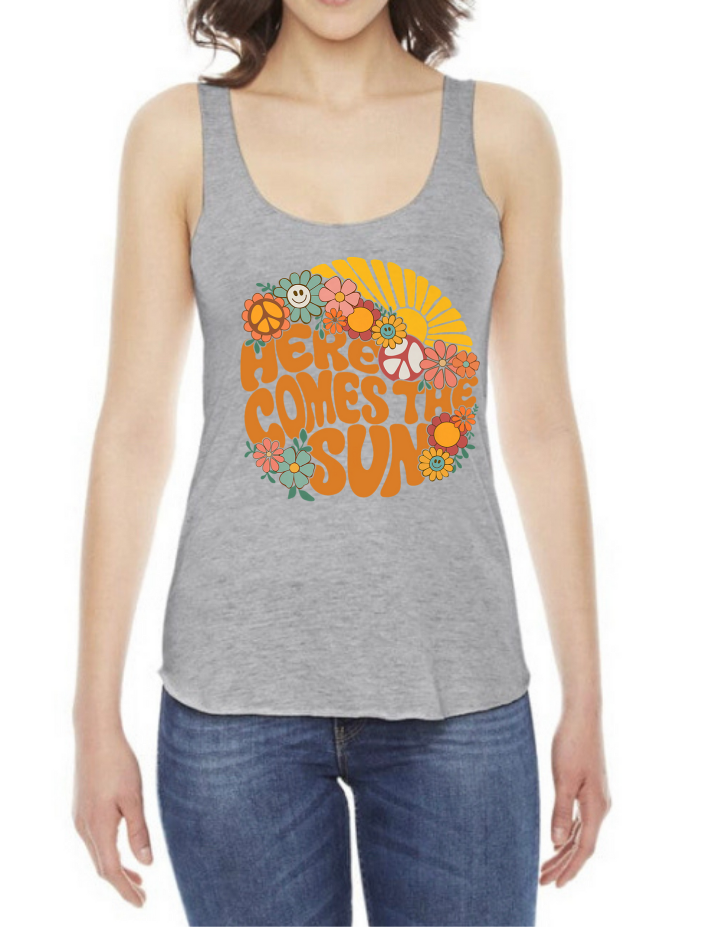 Here Comes the Sun Racer Back Tank Top